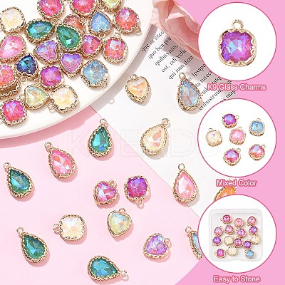 15Pcs Heart K9 Glass Charms GLAA-YW0004-59-1