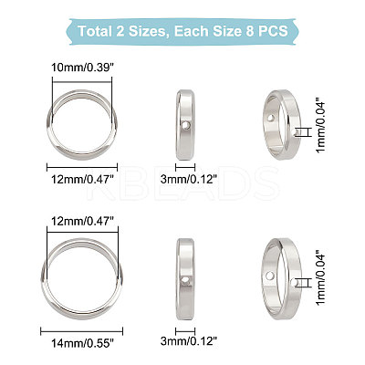 16Pcs 2 Styles 201 Stainless Steel Bead Frames STAS-UN0042-91-1