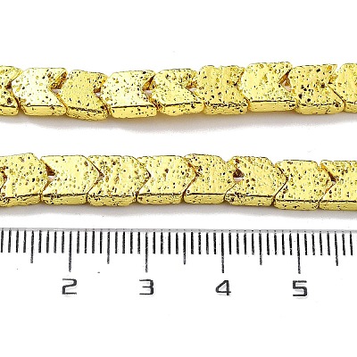 Electroplated Natural Lava Rock Beads Strands G-H303-A02-G02-1