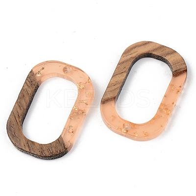 Transparent Resin & Walnut Wood Pendants RESI-S389-031A-B04-1