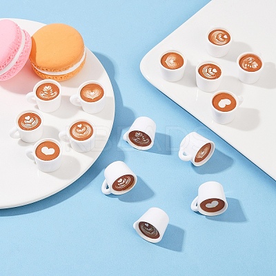 15Pcs 5 Styles Opaque Resin Drink Pendants FIND-YW0007-46-1