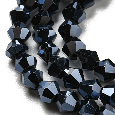 Transparent Electroplate Glass Beads Strands GLAA-F029-2mm-C02-1