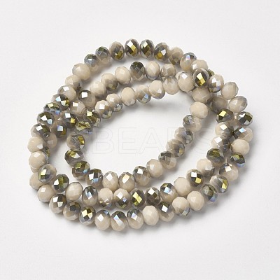 Electroplate Opaque Glass Beads Strands EGLA-A034-P8mm-S17-1