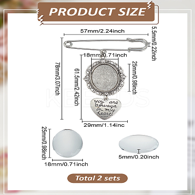 2 Bags Alloy & Iron Brooches DIY-LP0004-23-1