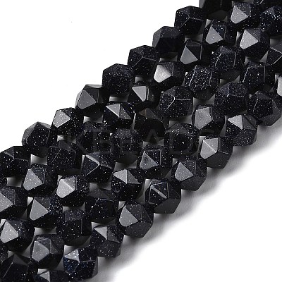 Synthetic Blue Goldstone Beads Strands G-Z119-A24-01-1