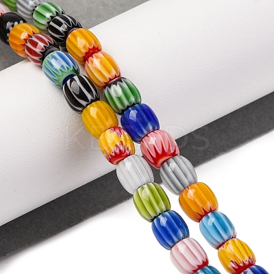 Handmade Lampwork Chevron Beads Strands LAMP-K041-01A-03-1