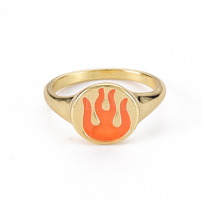 Alloy Enamel Wide Band Rings RJEW-N034-002G-RS-1