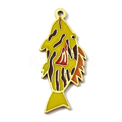 Stainless Steel Enamel Pendants STAS-I065-01G-03-1