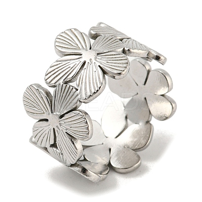 Non-Tarnish 304 Stainless Steel Open Cuff Ring LS-RJEW-C067-21P-1