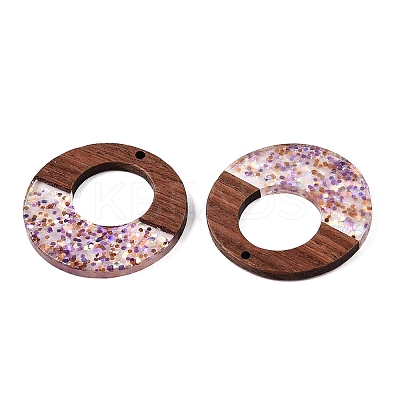 Epoxy Resin & Walnut Wood Pendants RESI-T057-09C-1