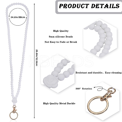 Rose Silicone ID Card Neck Strap Card Holder NJEW-SW00028-07-1