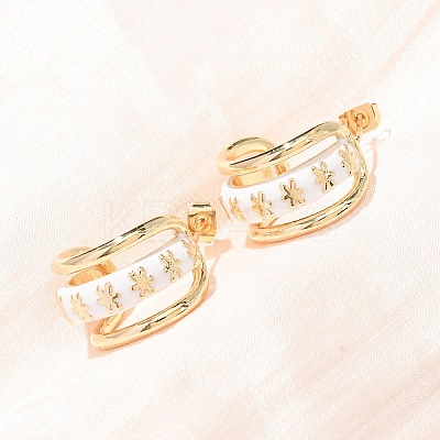 Rack Plating Brass Enamel Stud Earrings KK-CBAB1AF-38A-G-1