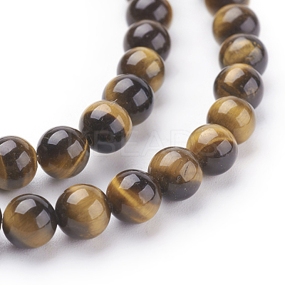 Natural Tiger Eye Beads Strands X-G-G099-6mm-4-1