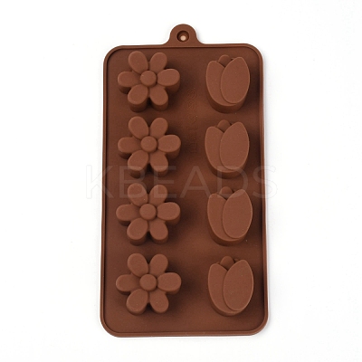 8-Cavity Floral Shaped Fondant Molds DIY-TAC0005-87-1