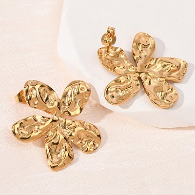 Valentine's Day 304 Stainless Steel Stud Earrings EJEW-C184-01A-G-1