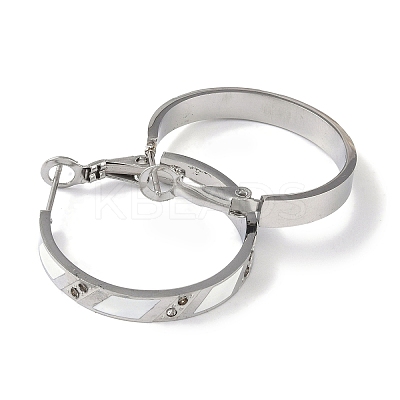 304 Stainless Steel Rhinestone Hoop Earrings for Women EJEW-L283-051P-02-1