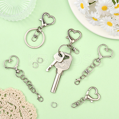 20Pcs 4 Styles Zinc Alloy Keychain Clasps FIND-SP0004-22-1