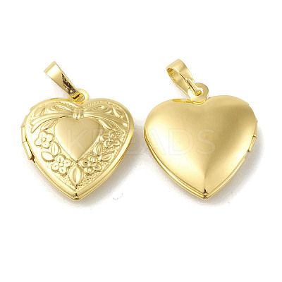 Rack Plating Brass Locket Pendants KK-G452-06G-1