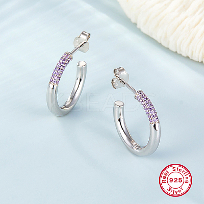 Anti-Tarnish Rhodium Plated 925 Sterling Silver Ring Stud Earrings JZ8068-1-1