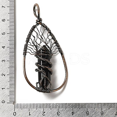 Natural Obsidian Double Terminal Pointed Faceted Bullet Big Pendants G-Q015-01A-1