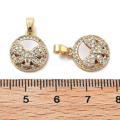 Brass Micro Pave Cubic Zirconia Charms KK-L222-017G-1