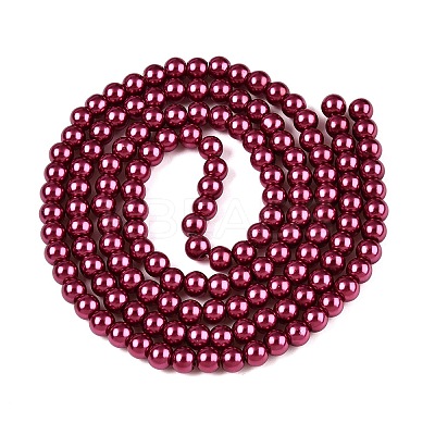 Baking Paint Pearlized Glass Pearl Round Bead Strands HY-Q003-10mm-14-1