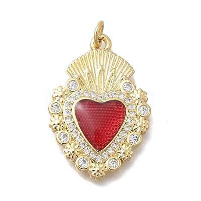 Brass Micro Pave Cubic Zirconia Pendants KK-D431-034B-G-1
