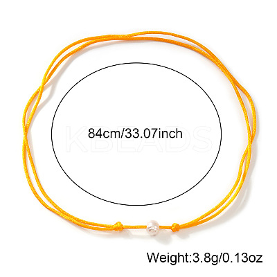 Imitation Pearl White Potato Pendant Adjustable Waxed Cord Necklaces for Women OH8963-5-1