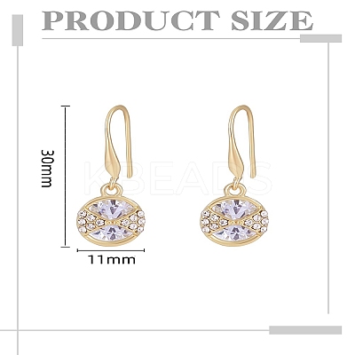 1 Pair Flat Round Glass Dangle Earrings EJEW-LP0010-04-1