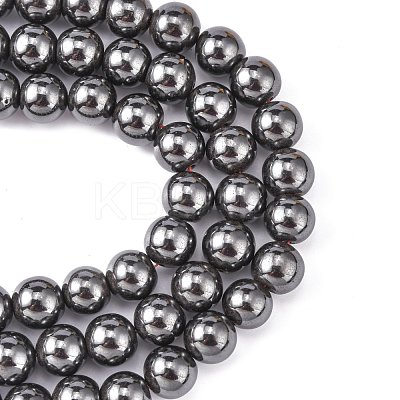 Magnetic Synthetic Hematite Beads Strands X-G-Q893-12mm-1