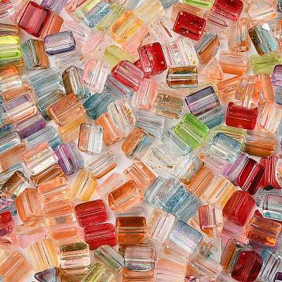 Transparent Spray Painted Glass Beads SEED-L011-10A-01-1