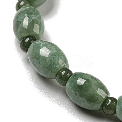 Natural Jadeite Oval Stretch Bracelets BJEW-H603-01-1