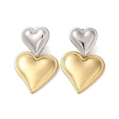 304 Stainless Steel Dangle Stud Earrings X-EJEW-Z026-03-1