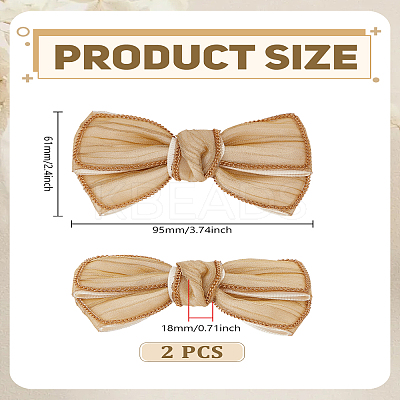 2Pcs Polyester Bowknot Shoe Decoration FIND-LP0009-87B-1
