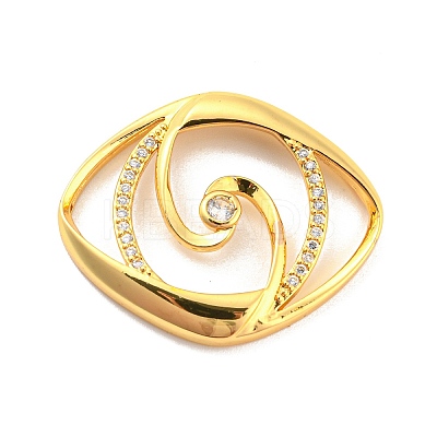 Brass Pave Clear Cubic Zirconia Cabochons KK-P243-06G-1