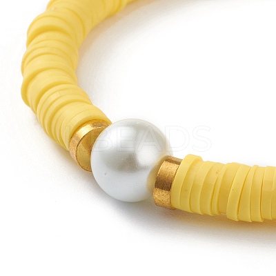 Handmade Polymer Clay Heishi Beads Stretch Bracelets BJEW-JB05759-02-1