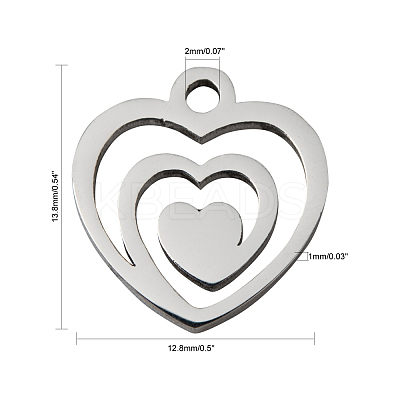 Non-Tarnish 304 Stainless Steel Charms STAS-Q201-T174-1