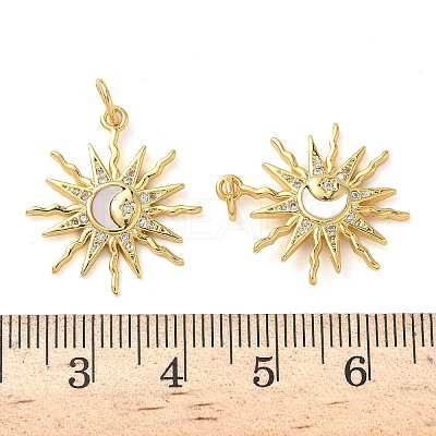 Natural White Shell Pendants KK-D502-20G-1