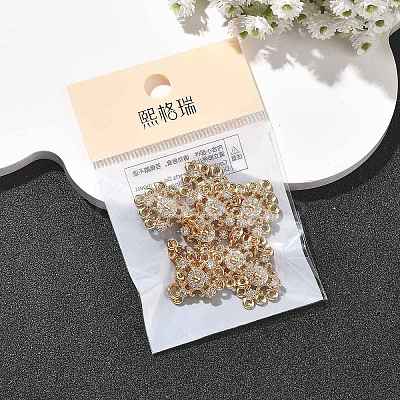 SHEGRACE Brass Pave Clear Cubic Zirconia Flower Chandelier Components Links XGRQ29273-393G-1