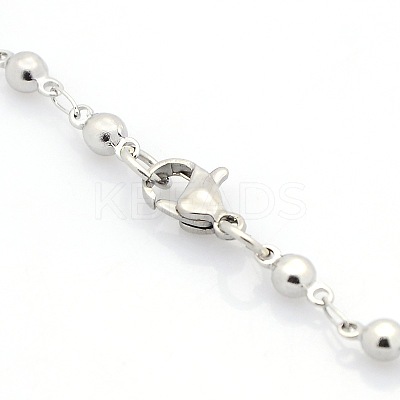 Tarnish Resistant Casual Style 304 Stainless Steel Ball Link Chain Bracelets STAS-O036-06P-1