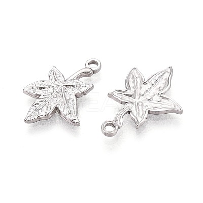 304 Stainless Steel Maple Leaf Pendants STAS-T067-53P-1