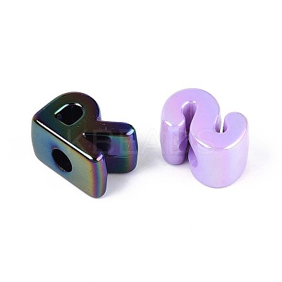 UV Plating Opaque Acrylic European Beads SACR-N019-02-1