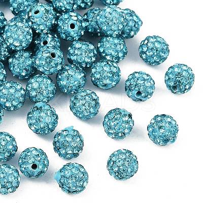 Polymer Clay Rhinestone Beads RB-H284-6MM-Half-202-1