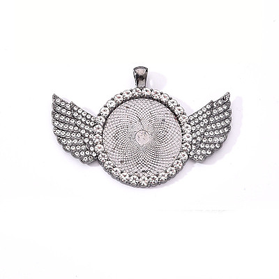 Alloy Pendant Cabochon Settings PALLOY-S107-003A-B-RS-1