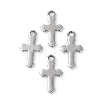 Tarnish Resistant 304 Stainless Steel Tiny Cross Charms STAS-F192-080P-1