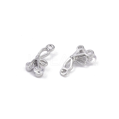 Brass Micro Pave Clear Cubic Zirconia Pendants KK-K351-46E-P-1