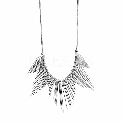 Iron Multiple Wavy Stick Bib Necklaces for Women WG3549D-02-1
