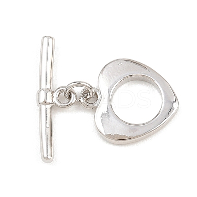 Heart Brass Toggle Clasps KK-G548-43P-05-1