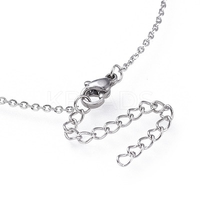 Brass Micro Pave Cubic Zirconia Pendant Necklaces NJEW-F271-09-1
