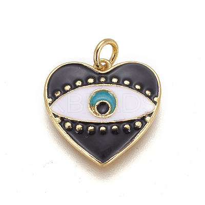 Brass Enamel Pendants KK-L185-01G-1